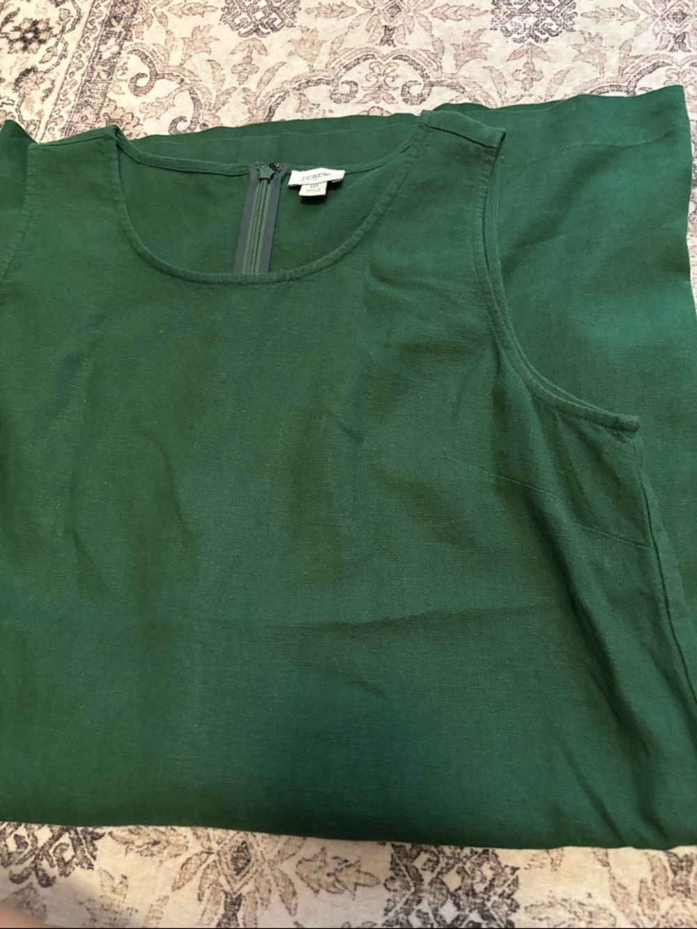 J. Crew Deep Green Sleeveless Shift Dress - Picture 2 of 2